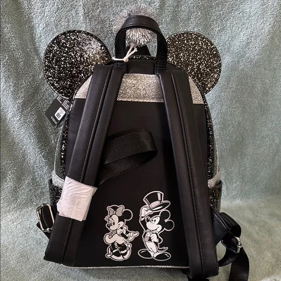 Loungefly Black and Silver Disney Backpack - Picture 8 of 9